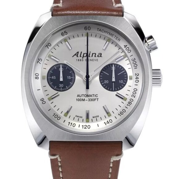 Alpina Automatic Mens Startimer Pilot Chronograph Leather Watch 42mm - Picture 1 of 3